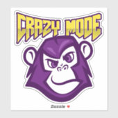 Monkey Crazy-modus Sticker (Vel)