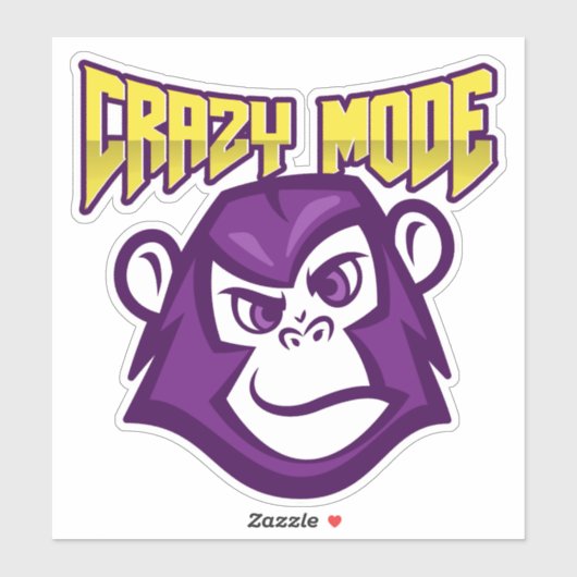 Monkey Crazy-modus Sticker (Vel)