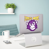 Monkey Crazy-modus Sticker (Laptop op bureau)