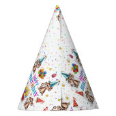 Monkey Cupcakes Happy Birthday Paper  Feesthoedjes (Achterkant)