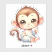 Monkey Custom Cut Scrapbooking Sticker (Vel)