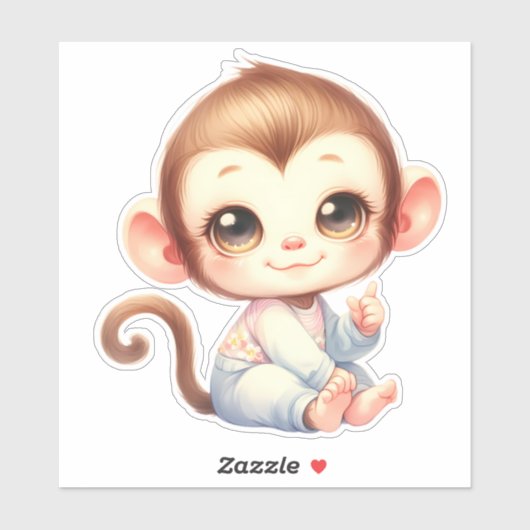 Monkey Custom Cut Scrapbooking Sticker (Vel)