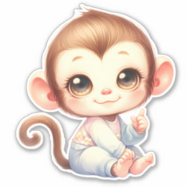 Monkey Custom Cut Scrapbooking Sticker