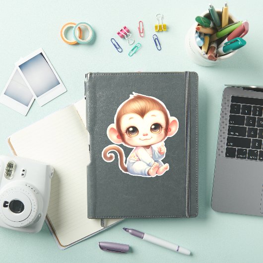 Monkey Custom Cut Scrapbooking Sticker (iPad Cover)
