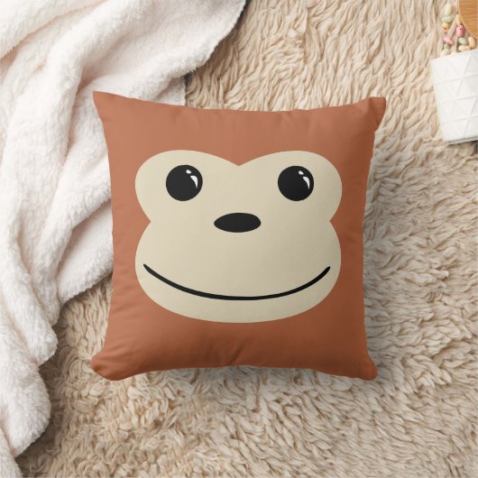 Monkey Cute Animal Face Design Kussen (Deken)