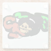Monkey cute  glazen onderzetter (Achterkant)