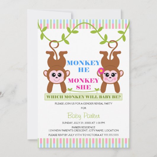 Monkey, de aap van de vrouw, die de partij van de  kaart (Voorkant)