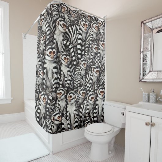 Monkey Design Douchegordijn