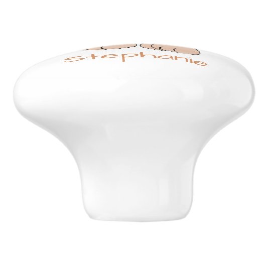 Monkey Design Personalised Keramische Knop (Zijkant)