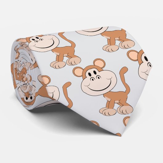 Monkey Design Stropdas (Opgerold)