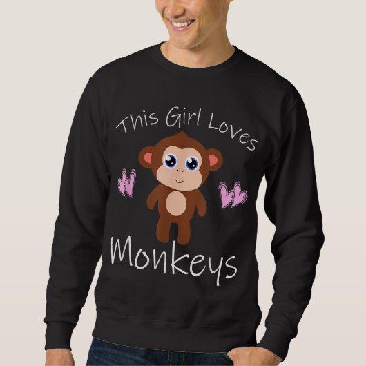 Monkey DEZE MEISJE HOUDT VAN MONKEYS Cute Gift Trui (Voorkant)