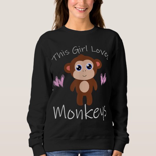 Monkey DEZE MEISJE HOUDT VAN MONKEYS Cute Gift Trui (Voorkant)
