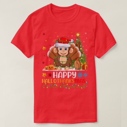 Monkey Dierenvriend Funny Happy Monkey HelloBedank T-shirt (Design voorkant)