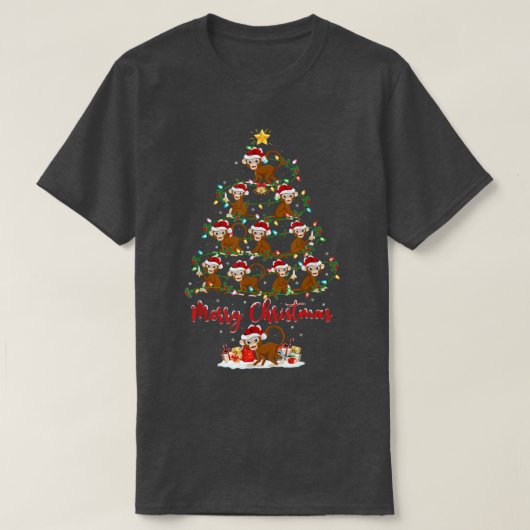 Monkey Dierenvriend Matching Santa Monkey Christma T-shirt (Design voorkant)
