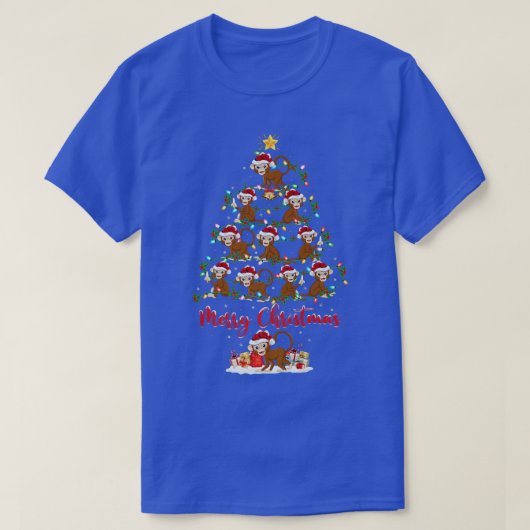 Monkey Dierenvriend Matching Santa Monkey Christma T-shirt (Design voorkant)
