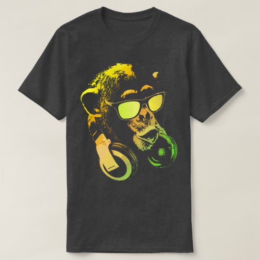 Monkey DJ Yellow T-shirt (Design voorkant)