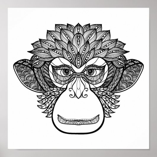 Monkey Doodle Face 2 Poster (Voorkant)