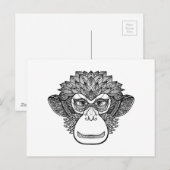 Monkey Doodle Face Briefkaart (Voorkant / Achterkant)