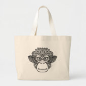Monkey Doodle Face Grote Tote Bag (Voorkant)
