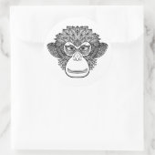 Monkey Doodle Face Ronde Sticker (Tas)