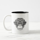 Monkey Doodle Face Tweekleurige Koffiemok (Links)