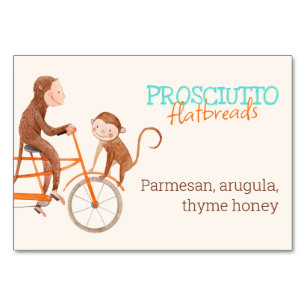 Monkey Double Trouble Twins Buffet Voedsel Naam Kaart