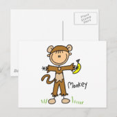 Monkey Dress Up T-shirts en cadeautjes Briefkaart (Voorkant / Achterkant)