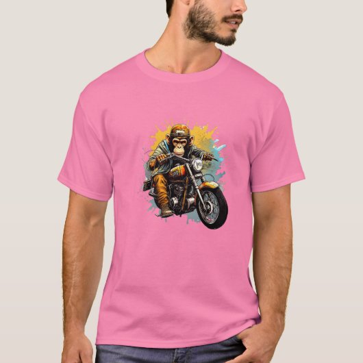 Monkey Drive the Motorcycle T-shirt (Voorkant)