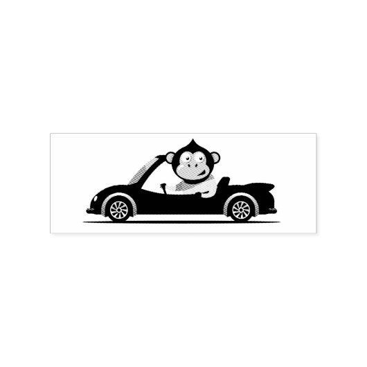 Monkey Driver Rubber Stamp Rubberstempel (Afrduk)
