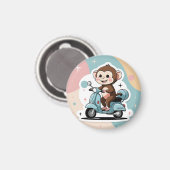Monkey driving a scooter magneet (Voorkant / Achterkant)