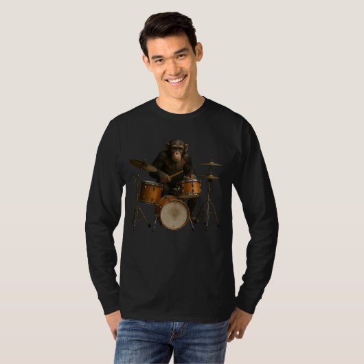 Monkey Drummer Pattern Shirt (Voorkant volledig)