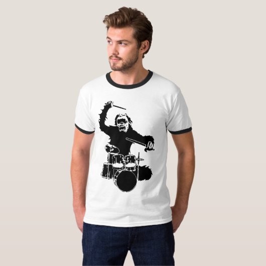 Monkey Drummer T-shirt (Voorkant volledig)
