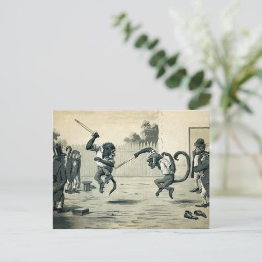  Monkey Duel Briefkaart (Staand voorkant)