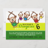Monkey Dungaree, het verjaardagsfeestje van Kind Kaart (Voorkant)