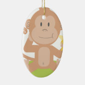 Monkey Eating Banana Keramisch Ornament (Rechts)