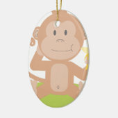 Monkey Eating Banana Keramisch Ornament (Links)