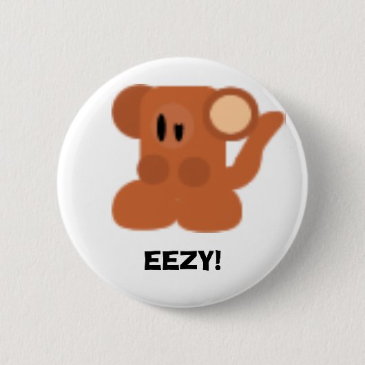 Monkey, EEZY. Ronde Button 5,7 Cm (Voorkant)