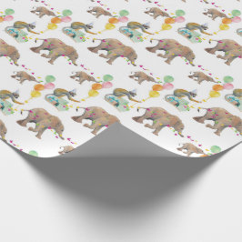 Monkey Elephant Balloon Party Birthday Gift Wrap Cadeaupapier