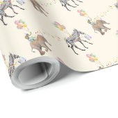 Monkey elephant zebra balloon party XL gift wrap Cadeaupapier (Rol Hoek)