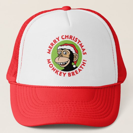 Monkey Elf Christmas Trucker Pet (Voorkant)