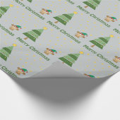 Monkey Elf Kerstmis Scene Cadeaupapier (Hoek)