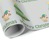 Monkey Elf Kerstmis Scene Cadeaupapier (Rol Hoek)