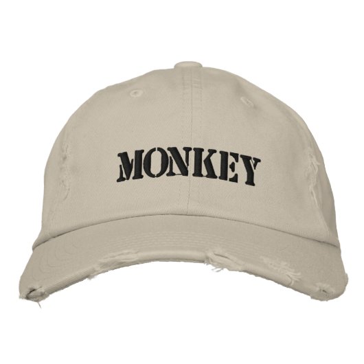 MONKEY EMBROIDERDE BASEBALL HAT GEBORDUURDE PET (Voorkant)