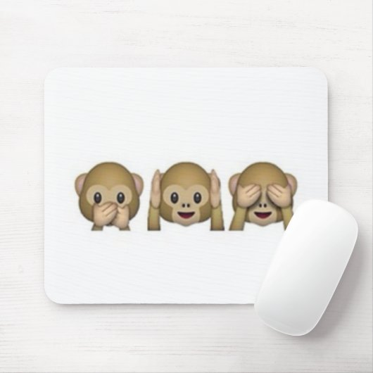 Monkey-Emoji - lachende aap cartoon grappig Muismat (Met muis)