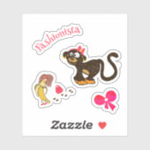 Monkey en banaan sticker (Vel)
