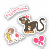 Monkey en banaan sticker (Voorkant)