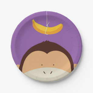 Monkey en Banana Papieren Bordje
