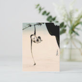 Monkey en de Moon Reflection Briefkaart (Staand voorkant)