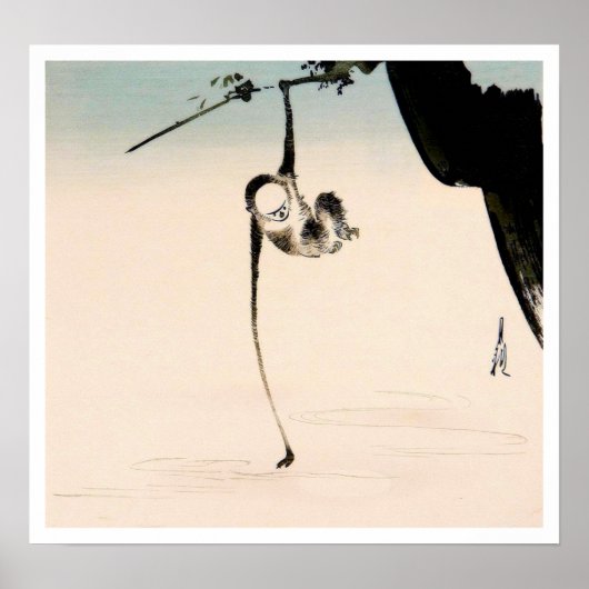 Monkey en de Moon Reflection Poster (Voorkant)