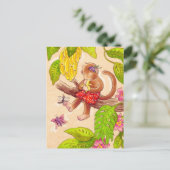 Monkey en Dragonfly Briefkaart (Staand voorkant)